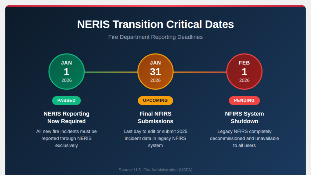 NERIS transition critical dates 