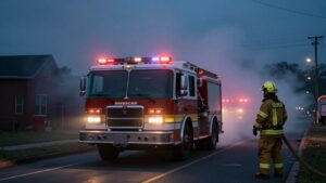 Fire truck responding to an emergency.