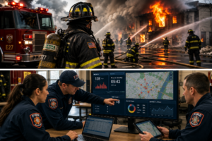 Fire chief looking at EPR Fireworks analytics