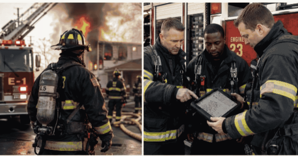 Firefighter using EPR Fireworks AI