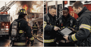 Firefighter using EPR Fireworks AI